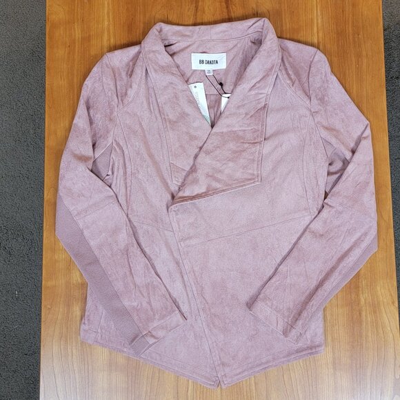 NWT BB Dakota Stitch Fix Freda Faux Suede Jacket Blush - M - Picture 3 of 10